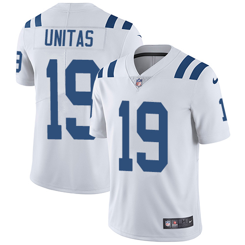 Indianapolis Colts 19 Limited Johnny Unitas White Nike NFL Road Men JerseyVapor Untouchable jerseys